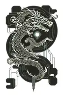 flow with dragons and smoke swirling tattoo design idea