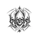 skulls roses twin brothers number 2001 tattoo design idea