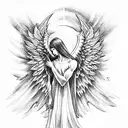 angelic good versus evil war tattoo design idea