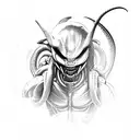 predator fighting alien tattoo design idea