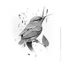 a broken bird tattoo design idea