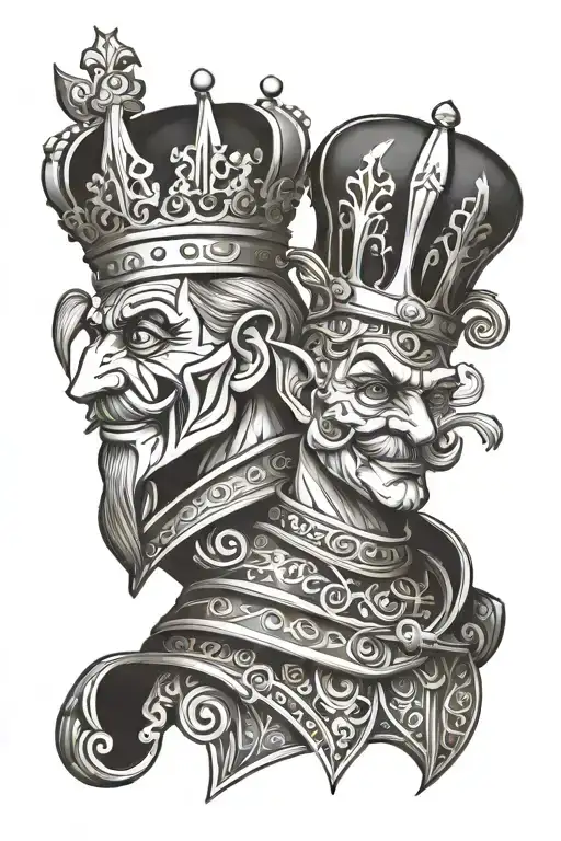 The King and the Jester tattoo design idea
