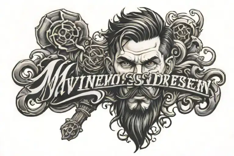 widder, Dynamo Dresden, invictus text with black grey tattoo tattoo design idea