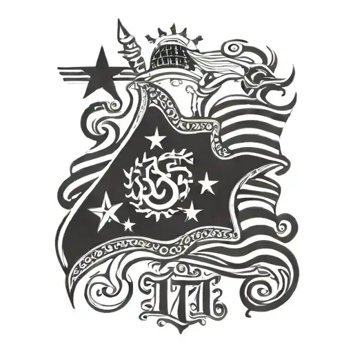 1776 flag we the people tattoo design idea