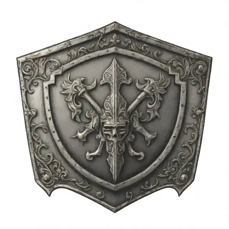 french warrior shield  tattoo design idea