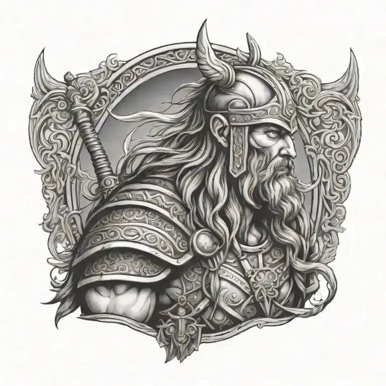 viking warrior tattoo design idea