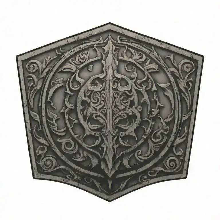 french warrior shield  tattoo design idea