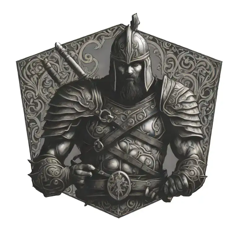 french warrior  tattoo design idea