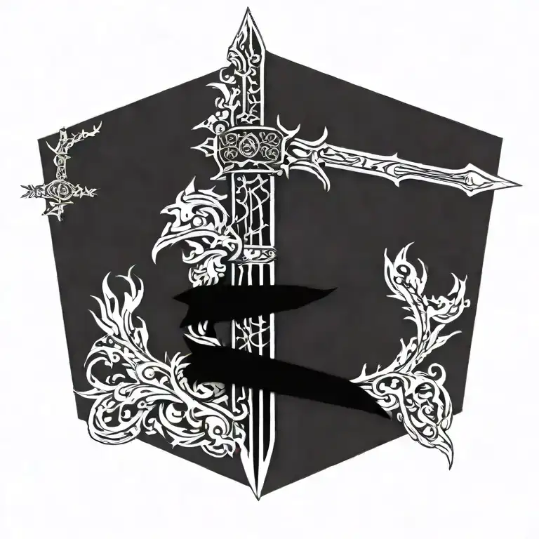 sword down spine tattoo design idea