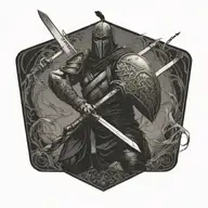 warrior wielding a sword tattoo design idea