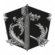 sword down spine tattoo design idea