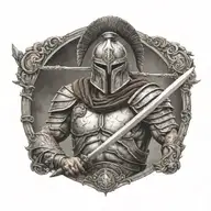 spartan warrior wielding a sword tattoo design idea