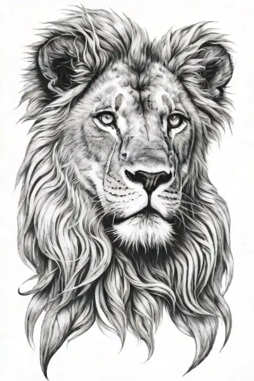 lion with blue eyes  tattoo design idea