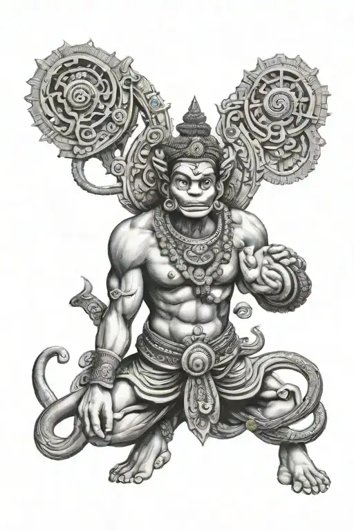 Khmer hanuman tattoo design idea