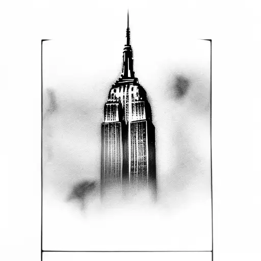 polaroid empire state building tattoo design idea