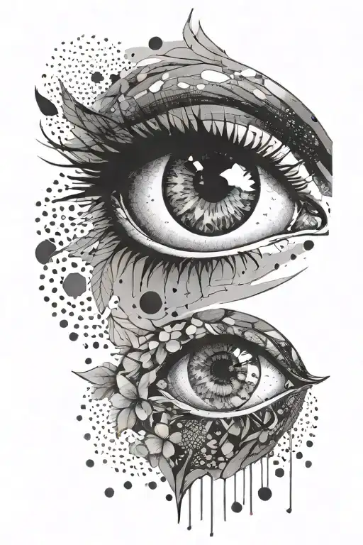 eye suminagashi tattoo inspired tattoo design idea