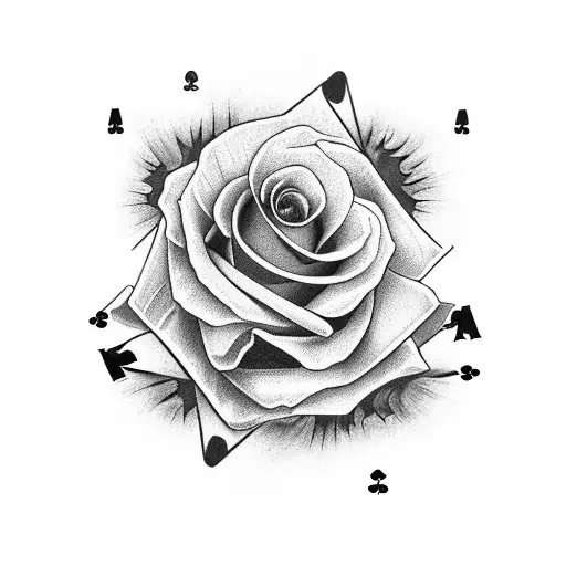 trust no one with scorpio with roses with poker cards tattoo design idea
