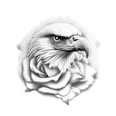 Eagle roses tattoo design idea