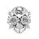 Skull and Roses scorpio as cards  tattoo design idea