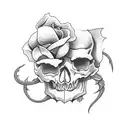 Skull and Roses scorpio as cards  tattoo design idea