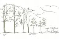 wooded area trees with the words "and miles to go before I sleep" tattoo design idea
