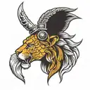 half lion half gladiator tattoo design idea