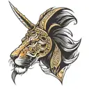 half lion half gladiator tattoo design idea