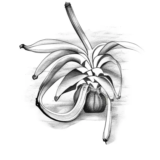 banana tree tattoo design idea