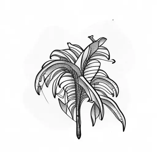 banana tree tattoo design idea