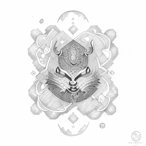 Earthy bali healing tattoo design idea