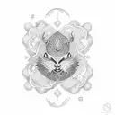 Earthy bali healing tattoo design idea