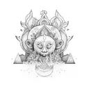 Earthy bali healing tattoo design idea