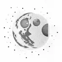 Earthy moon wave tattoo design idea