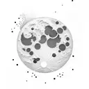 Earthy moon wave tattoo design idea