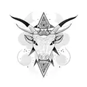 taurus constellation, poppy, crescent moon tattoo design idea