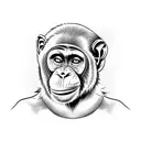 Chimp hear no evil see no evil tattoo design idea