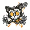 felix the cat trippy tattoo design idea