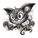 felix the cat trippy tattoo design idea