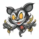 felix the cat trippy tattoo design idea