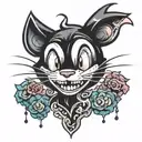 felix the cat trippy tattoo design idea