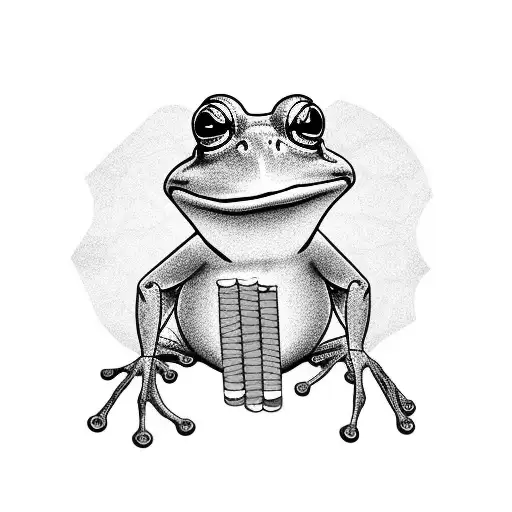 frog smoking a cigarette tattoo design idea