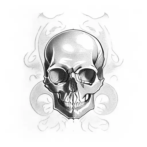 skull sky tattoo design idea