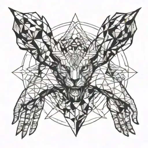 human and devil handshake tattoo design idea