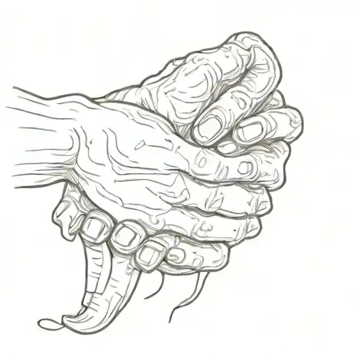 human hand and devil hand handshake small for concept tattoo tattoo design idea