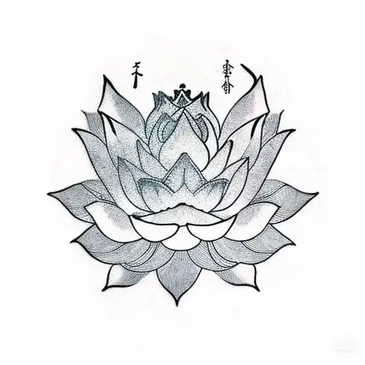 lotus flower with pisces zodiac sign  tattoo design idea