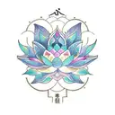 lotus flower with pisces zodiac sign  tattoo design idea