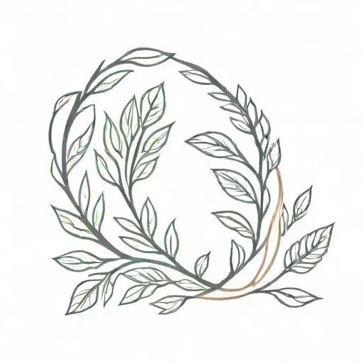 laurel wreath with roman three tattoo design idea