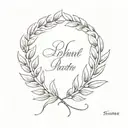 laurel wreath with roman three tattoo design idea