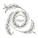 laurel wreath with roman three tattoo design idea