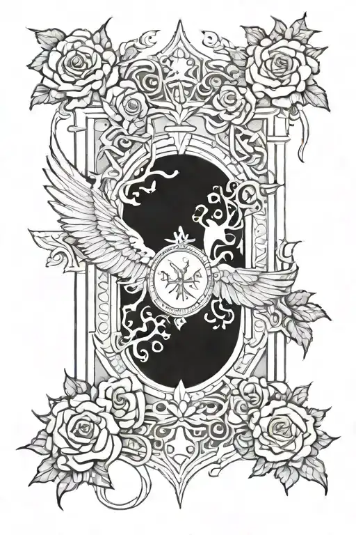High fantasy book, high fantasy themed tattoo, throne of glass, a court of thorns and roses, fourth wing tattoo design idea